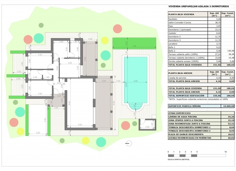 Villa en venta obra nueva con piscina y terreno Pinoso