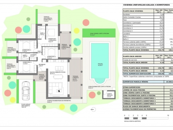 Villa grande en venta con piscina y terraza en Pinoso