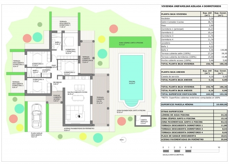 Villa grande en venta con piscina y terraza en Pinoso
