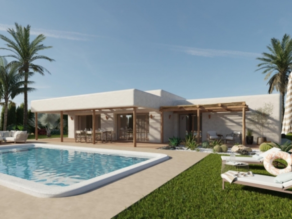 Villa obra nueva en venta con piscina en Pinoso