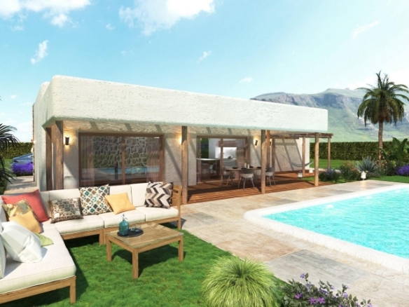 Villa obra nueva en venta con piscina en Pinoso