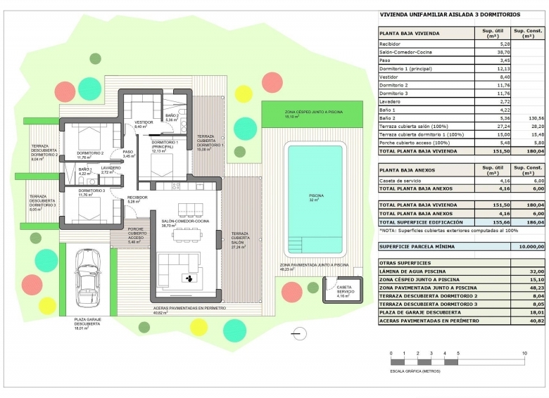 Villa obra nueva en venta con piscina en Pinoso
