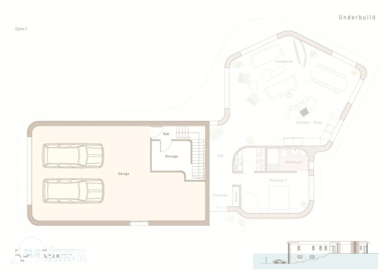 Villa de lujo de 4 dormitorios en una planta con piscina privada y sótano en la urbanización La Marina(San Fulgencio)