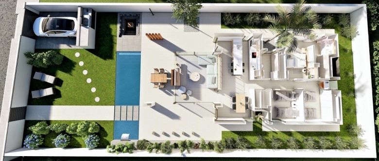 VILLA MODERNA DE NUEVA CONSTRUCCION EN SAN FULGENCIO(ALICANTE)