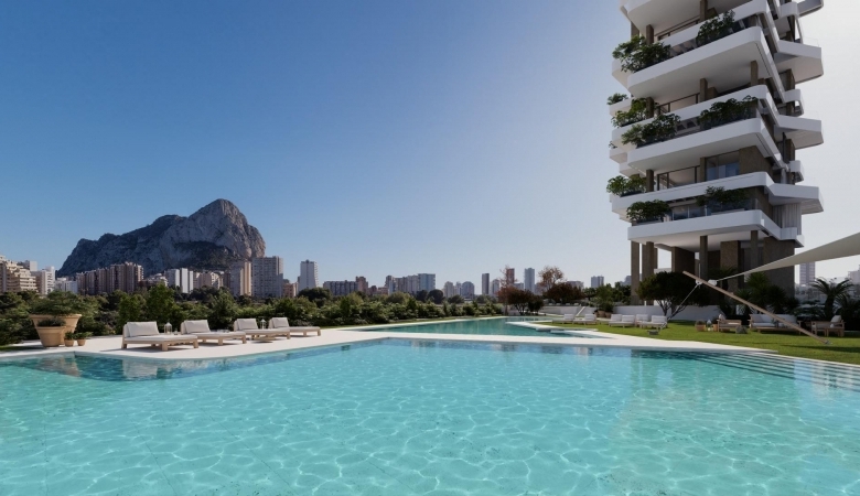 Apartamento de lujo de 2 dormitorios con vistas al mar a la venta en Calpe, Costa Blanca