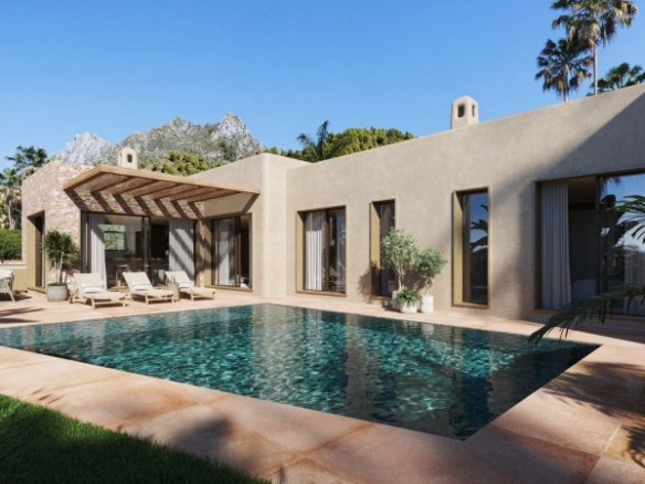 Villa estilo Ibiza de nueva construcción con 3 dormitorios a la venta en Jávea