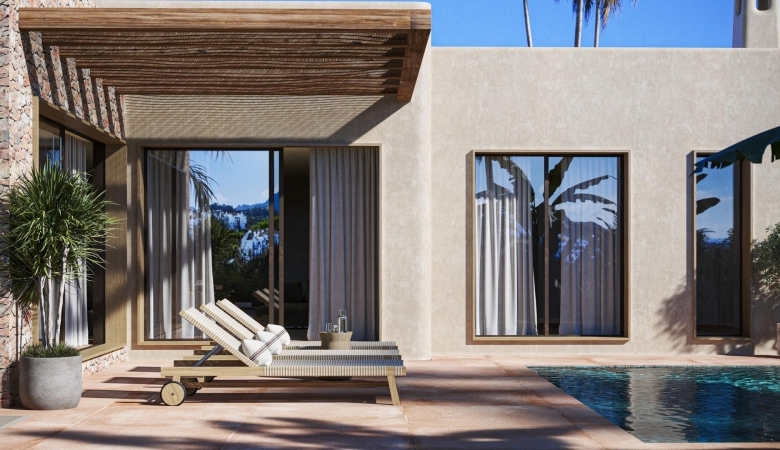 Villa estilo Ibiza de nueva construcción con 3 dormitorios a la venta en Jávea