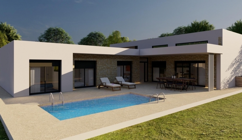 Villa en venta obra nueva con piscina en Pinoso