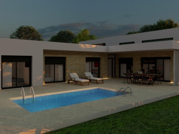 Villa en venta obra nueva con piscina en Pinoso