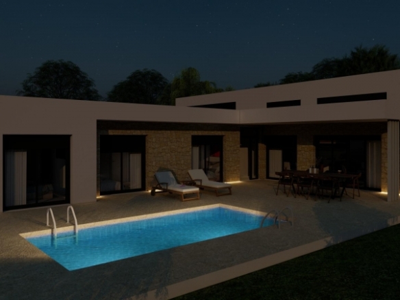 Villa en venta obra nueva con piscina en Pinoso