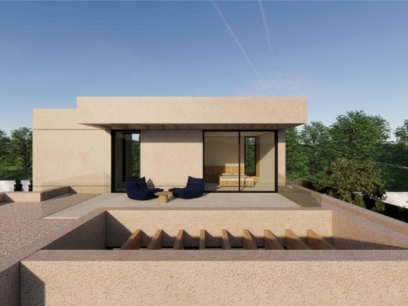 Villa de lujo de nueva construcción con 4 dormitorios y vistas al mar a la venta en La Alberca Polop