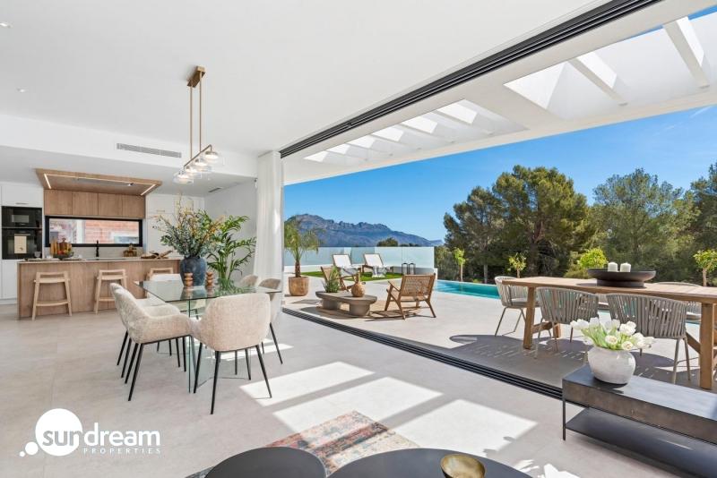 g_42845-10-5 Villa de nueva construcción de 3 dormitorios con piscina privada y sótano con garaje y trastero a la venta en Polop