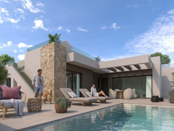 Villa de nueva construcción con 4 dormitorios y piscina privada a la venta en Benijófar