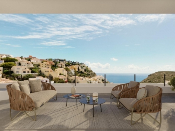 Apartamento de 3 dormitorios con vistas abiertas a la naturaleza y al mediterráneo en Benitatxell