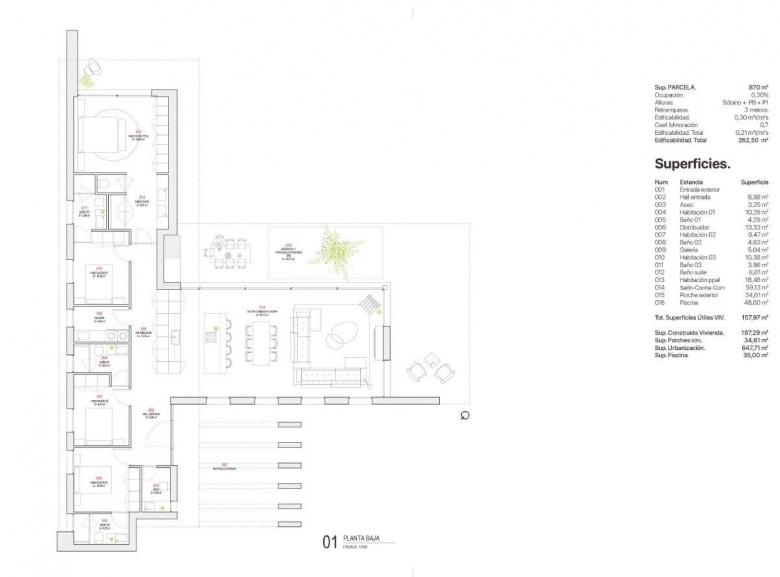 Exclusiva villa en una sola planta de 4 dormitorios junto a la Marquesa Golf(Ciudad Quesada)