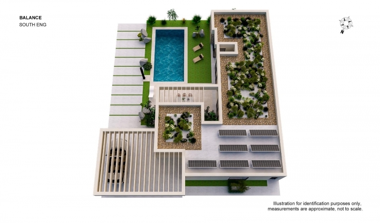 Villa en una sola planta con 3 dormitorios y piscina privada a la venta en resort de golf(Murcia)