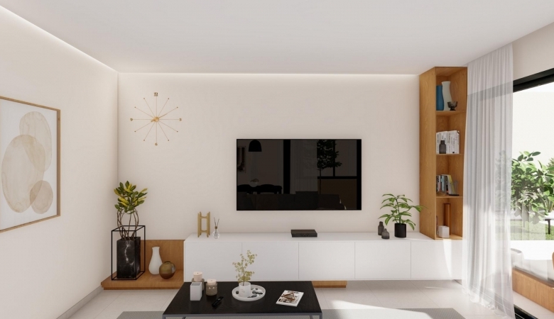 Villa de 3 dormitorios en una sola planta con piscina privada en resort de golf a la venta en Murcia