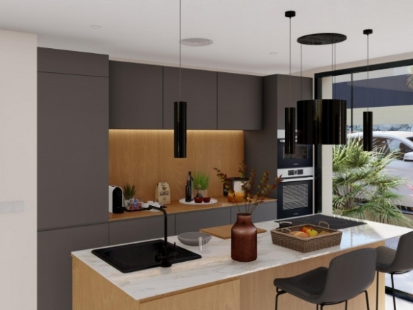 Villa de 3 dormitorios en una sola planta con piscina privada en resort de golf a la venta en Murcia