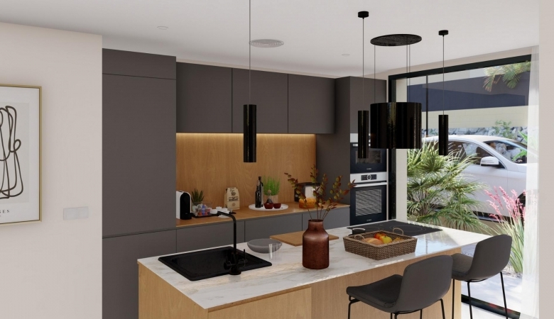 Villa de 3 dormitorios en una sola planta con piscina privada en resort de golf a la venta en Murcia