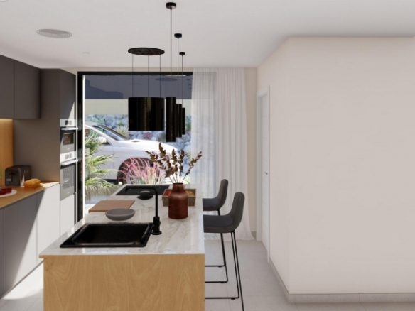 Villa de 3 dormitorios en una sola planta con piscina privada en resort de golf a la venta en Murcia