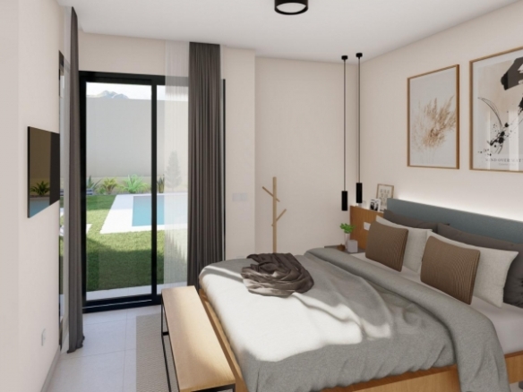 Villa de 3 dormitorios en una sola planta con piscina privada en resort de golf a la venta en Murcia