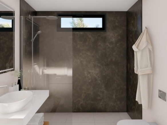 Villa de 3 dormitorios en una sola planta con piscina privada en resort de golf a la venta en Murcia