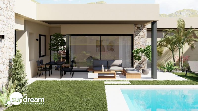 g_43474-4-2 Villa de 3 dormitorios en una sola planta con piscina privada en resort de golf a la venta en Murcia