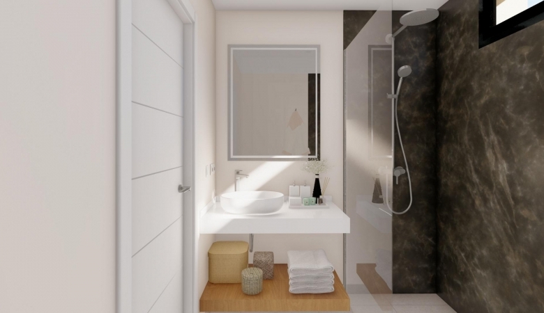 Villa de 3 dormitorios en una sola planta con piscina privada en resort de golf a la venta en Murcia