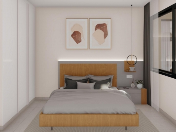 Villa de 3 dormitorios en una sola planta con piscina privada en resort de golf a la venta en Murcia