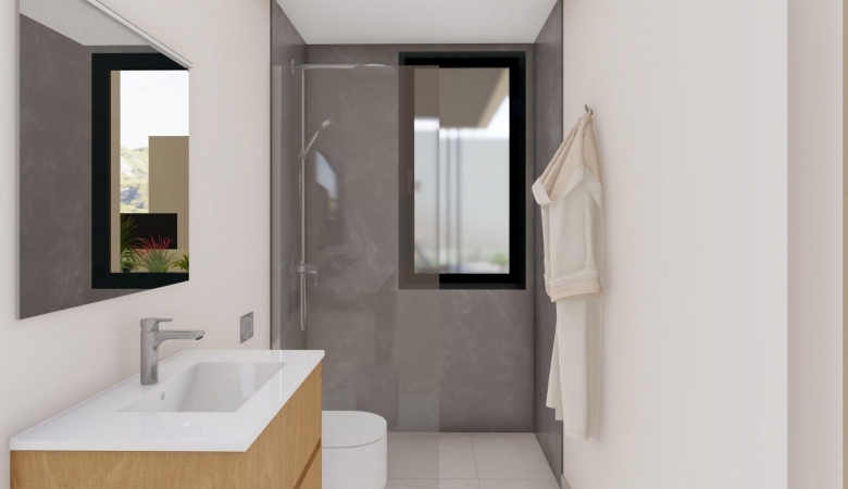 Villa de 3 dormitorios en una sola planta con piscina privada en resort de golf a la venta en Murcia