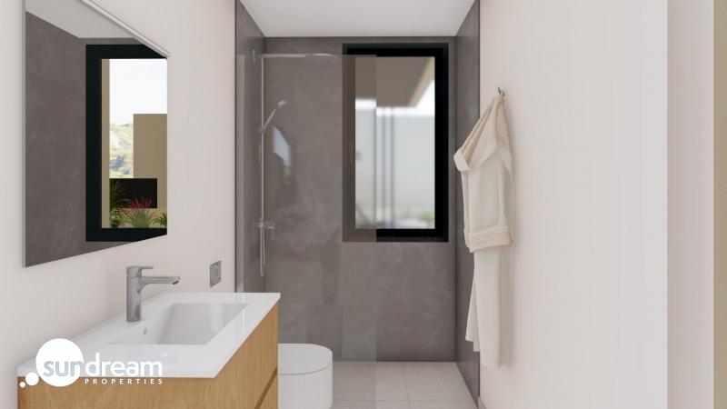 g_43474-4-24 Villa de 3 dormitorios en una sola planta con piscina privada en resort de golf a la venta en Murcia