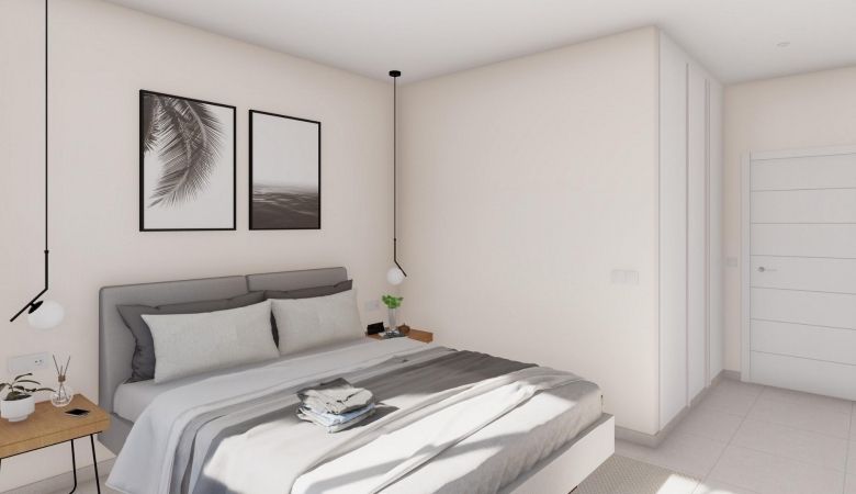 Villa de 3 dormitorios en una sola planta con piscina privada en resort de golf a la venta en Murcia