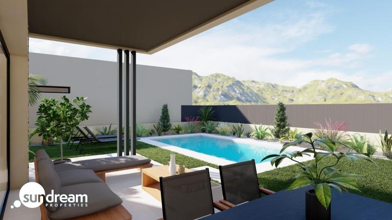 g_43474-4-5 Villa de 3 dormitorios en una sola planta con piscina privada en resort de golf a la venta en Murcia