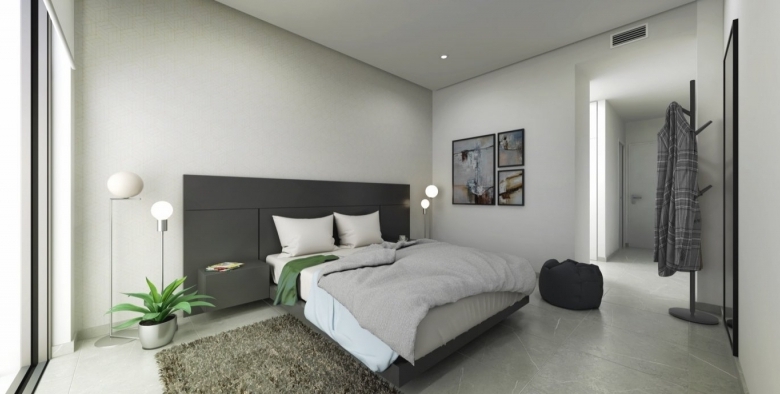 Exclusiva villa de 4 dormitorios en una sola planta con piscina privada en golf resort en Murcia