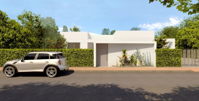 Exclusiva villa de 4 dormitorios en una sola planta con piscina privada en golf resort en Murcia