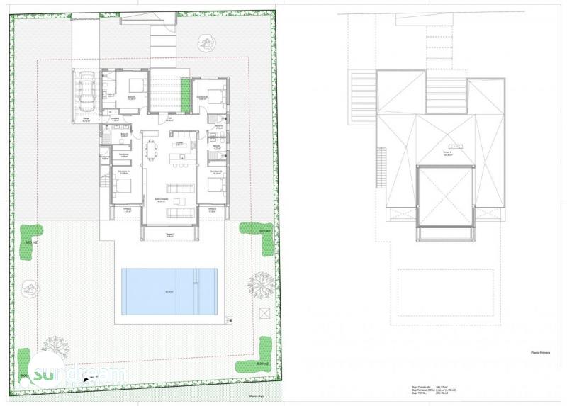 Exclusiva villa de 4 dormitorios en una sola planta con piscina privada en golf resort en Murcia