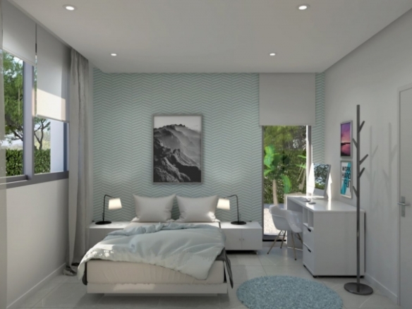 Exclusiva villa de 4 dormitorios en una sola planta con piscina privada en golf resort en Murcia
