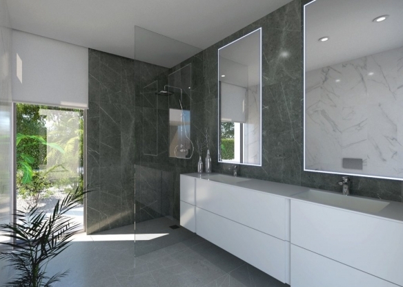 Exclusiva villa de 4 dormitorios en una sola planta con piscina privada en golf resort en Murcia