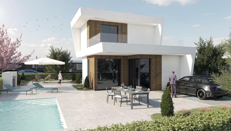 Villa de nueva construcción de 3 dormitorios con piscina privada y vistas a la montaña en campo de golf(Murcia)