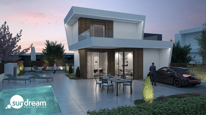 Villa de nueva construcción de 3 dormitorios con piscina privada y vistas a la montaña en campo de golf(Murcia)