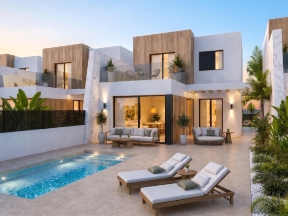 Villa adosada de 3 dormitorios de nueva construcción en Santa Rosalia Lake and Life Resort, Murcia