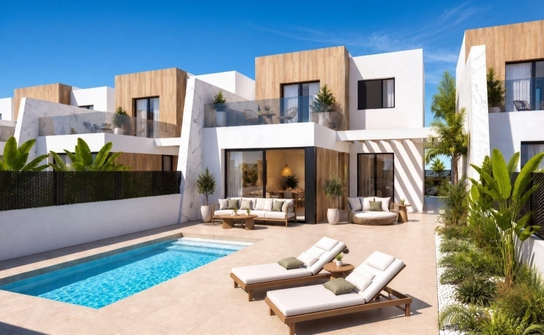 Villa adosada de 3 dormitorios de nueva construcción en Santa Rosalia Lake and Life Resort, Murcia