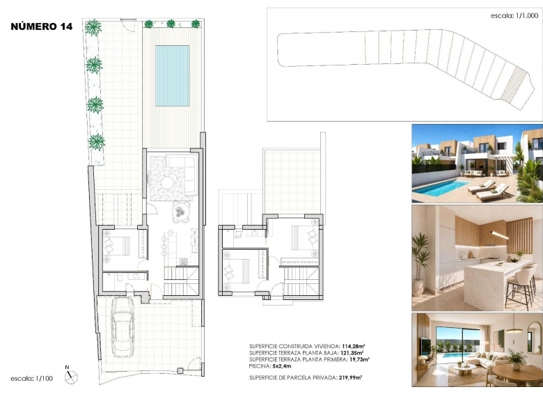 Villa adosada de 3 dormitorios de nueva construcción en Santa Rosalia Lake and Life Resort, Murcia