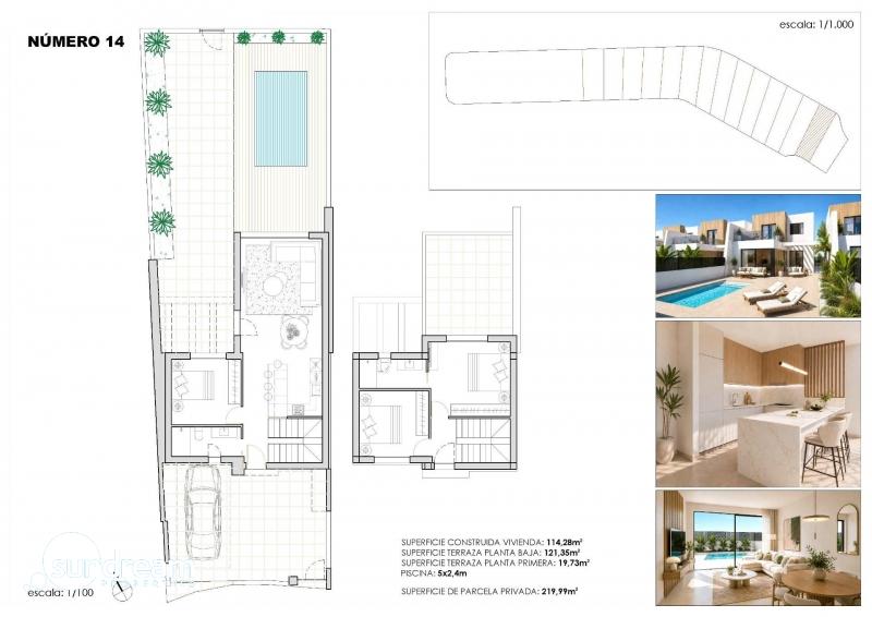 g_43496-5-15 Villa adosada de 3 dormitorios de nueva construcción en Santa Rosalia Lake and Life Resort, Murcia