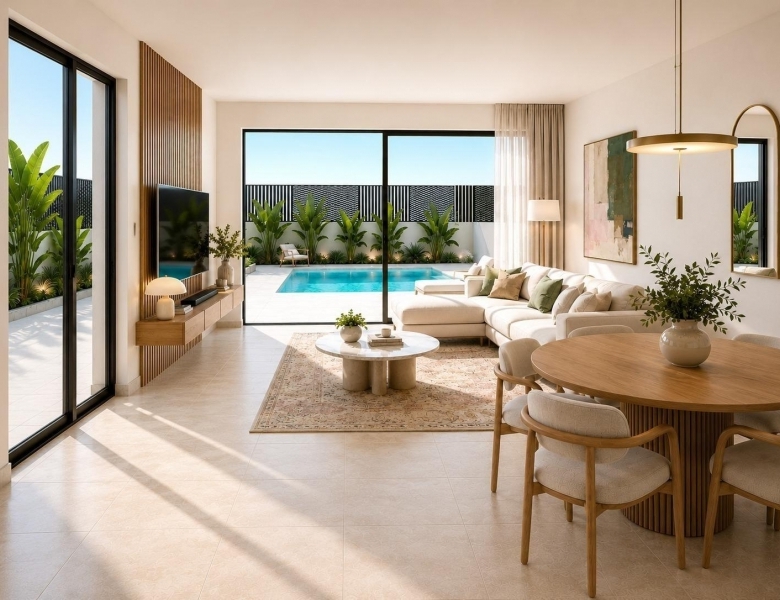 Villa adosada de 3 dormitorios de nueva construcción en Santa Rosalia Lake and Life Resort, Murcia