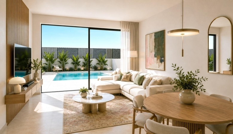 Villa adosada de 3 dormitorios de nueva construcción en Santa Rosalia Lake and Life Resort, Murcia