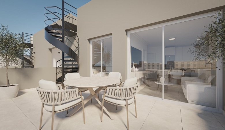 Ático de 1 dormitorio con solarium privado a 800m de la playa y el paseo marítimo en Torrevieja(Alicante)