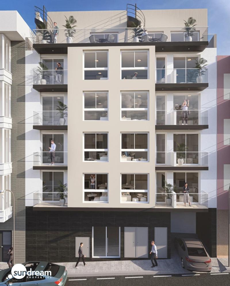 Ático de 1 dormitorio con solarium privado a 800m de la playa y el paseo marítimo en Torrevieja(Alicante)