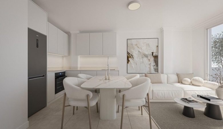 Ático de 1 dormitorio con solarium privado a 800m de la playa y el paseo marítimo en Torrevieja(Alicante)