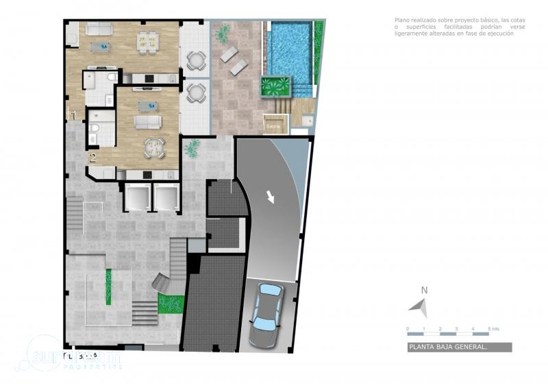 g_43520-46-20 Ático de 1 dormitorio con solarium privado a 800m de la playa y el paseo marítimo en Torrevieja(Alicante)